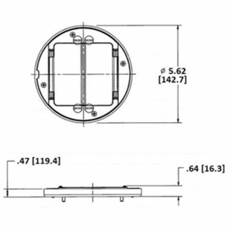 Round, Hubbell Incorporated S1TFCBL Floor Box Carpet Flange and Cover
