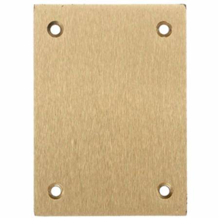 4.15" x 2.99", Hubbell Incorporated S3813 Floor Box Blank Cover, Brushed Brass, Rectangular