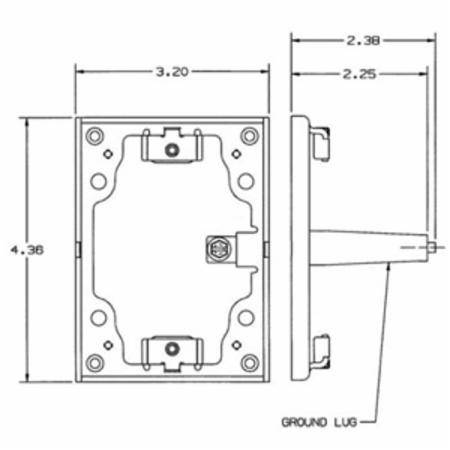 3.19" x 4.38" x 2.38", Hubbell Incorporated S5017G Floor Box Adapter Frame, Gray Brass, Rectangular