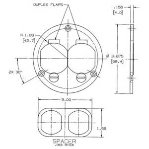Round, Hubbell Incorporated SA3925 ScrubShield® Floor Box Cover, Duplex Receptacle