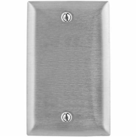 302/304 Stainless Steel, 1-Gang, Hubbell Incorporated SS13 Wallplate, Blank,
