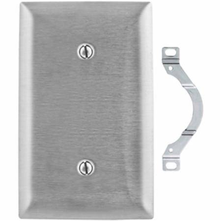 302/304 Stainless Steel, 1-Gang, Hubbell Incorporated SS14 Wallplate, Blank,