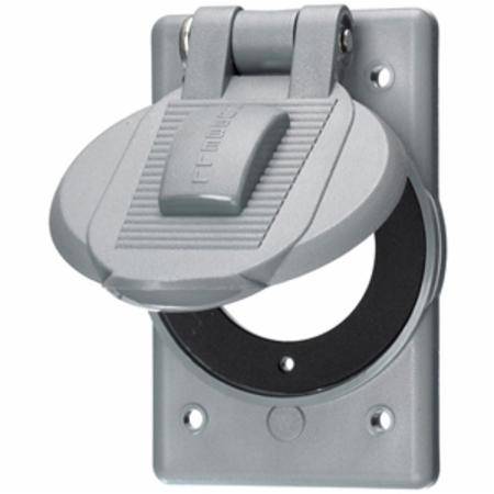 EATON Arrow Hart® WP1 Single Receptacles Single Receptacle Cover, 1-3/4 in Dia, 4.755 in L x 3.036 in W, Glass-Filled Nylon