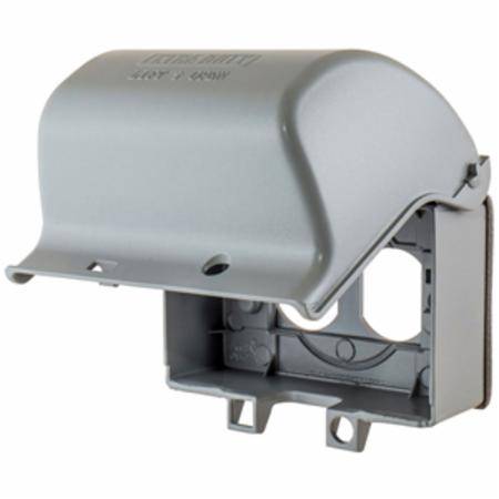 5.12" x 4.37" x 3.5", 1-Gang, Hubbell Incorporated WP26EH EXTRA DUTY® Weatherproof While In Use Device Cover, 1-Gang, Gray Powder Coated, Horizontal