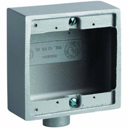 3/4" Hub, 2-Gang, Hubbell Incorporated 2FS-2 Cast Device Box, Shallow