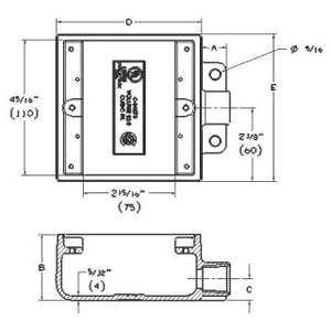 3/4" Hub, 2-Gang, Hubbell Incorporated 2FS-2 Cast Device Box, Shallow