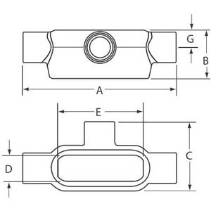 1/2" Hubbell Incorporated OT-1 DURALOY® Conduit Body