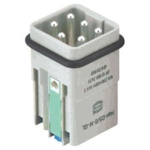 HARTING® 09 12 005 2633 Han® Q Terminal Insert, 5 Positions, 20 to 14 AWG Wire, Han-Quick Lock®/Male Connection, Polycarbonate
