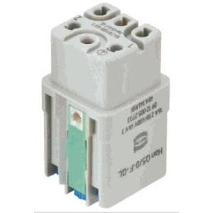 HARTING® 09 12 005 2733 Han® Q Terminal Insert, 5 Positions, 20 to 14 AWG Wire, Han-Quick Lock®/Female Connection, Polycarbonate