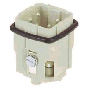 HARTING® 09 20 004 2611 Han A® Terminal Insert, 4 Positions, 18 to 14 AWG Wire, Male Screw Connection, Polycarbonate