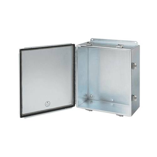 Hoffman A1008CHEMC Type EMC Junction Box, 10 in H x 8 in W x 4 in D, Continuous Hinged/Screw Clamp Cover, NEMA 12/IP54 NEMA Rating, Steel