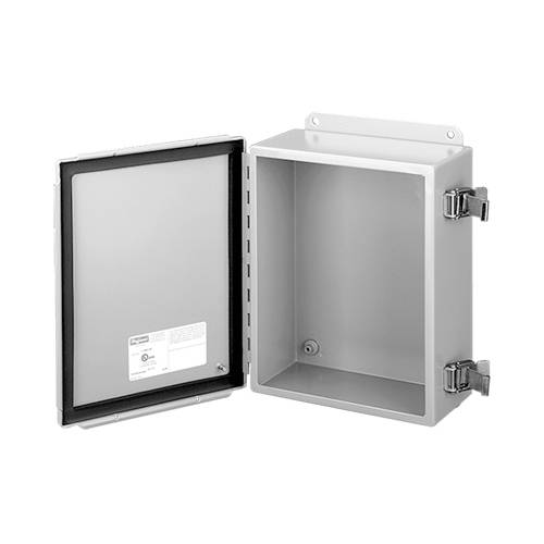 nVent HOFFMAN A604CHQR A51 Junction Box, 6 in H x 4 in W x 3 in D, Continuous Hinged Cover, NEMA 12/IP65 NEMA Rating, Steel