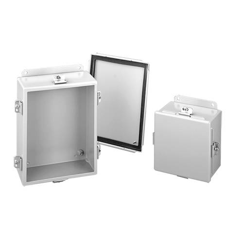 Hoffman A1614NF Junction Box, 16 in H x 14 in W x 6 in D, Screw Clamp/Solid Cover, NEMA 4/IP66 NEMA Rating, Steel