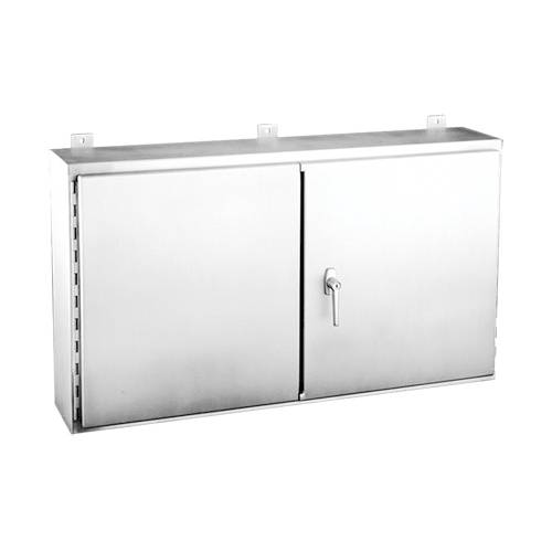 nVent HOFFMAN A244808WFSSLP A12SW 2-Door Enclosure, 24 in L x 48 in W x 8 in D, NEMA 12/IP55 NEMA Rating, 304 Stainless Steel