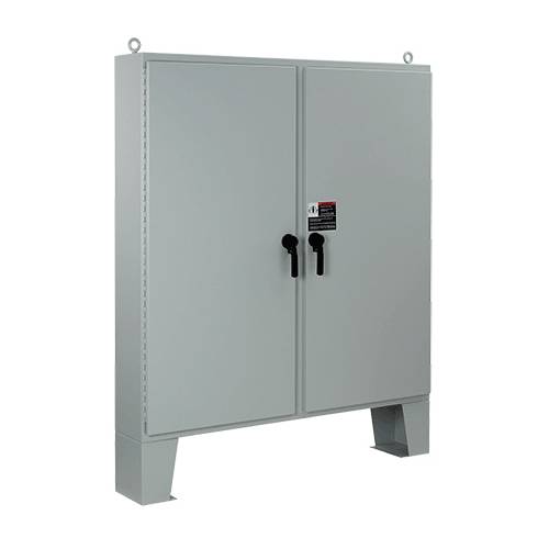 nVent HOFFMAN A74H7218LP3PT A4L3 2-Door Large Enclosure With Floor Stand, 74.06 in L x 72.06 in W x 18.06 in D, NEMA 3/4/IP66 NEMA Rating, Steel