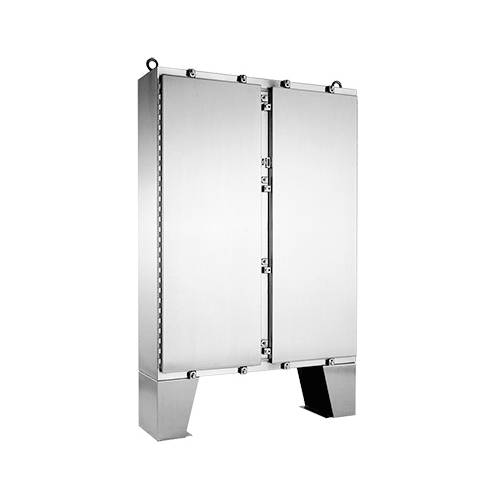 nVent HOFFMAN A62H4812SS6LP A4SL 2-Door Enclosure With Floor Stand, 62.06 in L x 48.06 in W x 12.06 in D, NEMA 4X/IP66 NEMA Rating, 316L Stainless Steel
