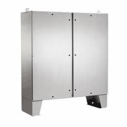 nVent HOFFMAN A72H7218SSLPQT A4S2 2-Door Enclosure With Floor Stand, 72.06 in L x 72.06 in W x 18.06 in D, NEMA 3R/4/4X/12/IP66 NEMA Rating, 304 Stainless Steel
