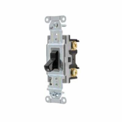 EATON Arrow Hart CS120BK Heavy Duty Specification Grade Toggle Switch, 120/277 V, 20 A, 1 hp Power Rating