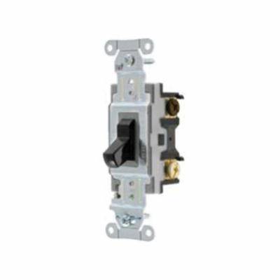 EATON Arrow Hart® CS320BK CS Series 3-Way Heavy Duty Specification Grade Toggle Switch, 120/277 VAC, 20 A, 1 hp Power Rating