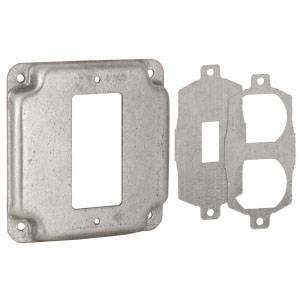 4", Raco 808U Square Box Exposed Work Cover, Raised