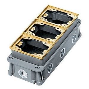 3-Gang, Rectangular, Hubbell Wiring Device-Kellems B4333 ScrubShield® Floor Box