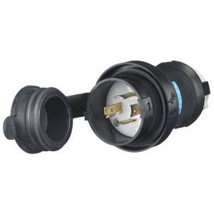 250 VAC 20 A L15-20P, Hubbell Wiring Device-Kellems HBL2421SW Twist-Lock®, Safety-Shroud® Locking Device Plug