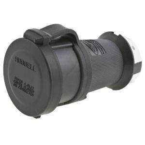 250 VAC 20 A L15-20R, Hubbell Wiring Device-Kellems HBL2423SW Twist-Lock®, Watertight Safety-Shroud® Locking Device Connector Body