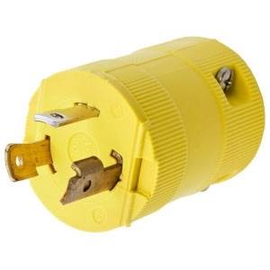 125 VAC 30 A L5-30P, Hubbell Wiring Device-Kellems HBL2611VY Twist-Lock®, Valise® Locking Device Plug