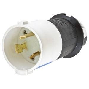 250 VAC 30 A L6-30P, Hubbell Wiring Device-Kellems HBL2621S Twist-Lock®, Safety-Shroud® Locking Device Plug