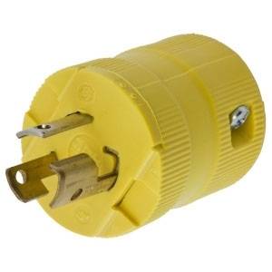 125 VAC 15 A L5-15P, Hubbell Wiring Device-Kellems HBL4723VY Twist-Lock® Locking Device Plug