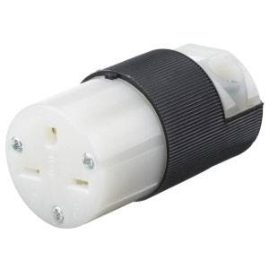 250 VAC 15 A 6-15R, Hubbell Wiring Device-Kellems HBL5669C Insulgrip® Straight Blade Connector, Black/White