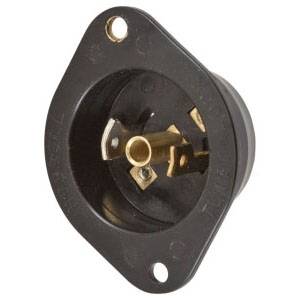 125 VAC 15 A ML-2P, Hubbell Wiring Device-Kellems HBL7595N Twist-Lock® Locking Flanged Inlet