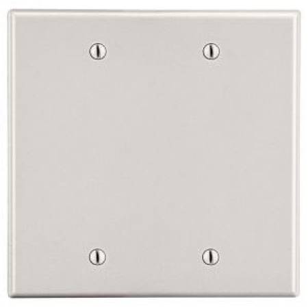2-Gang, Hubbell Wiring Device-Kellems P23LA Wallplate, Light Almond