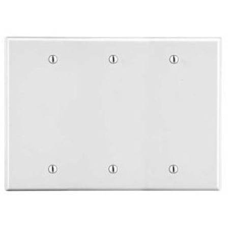 3-Gang, Hubbell Wiring Device-Kellems P33W Wallplate, White