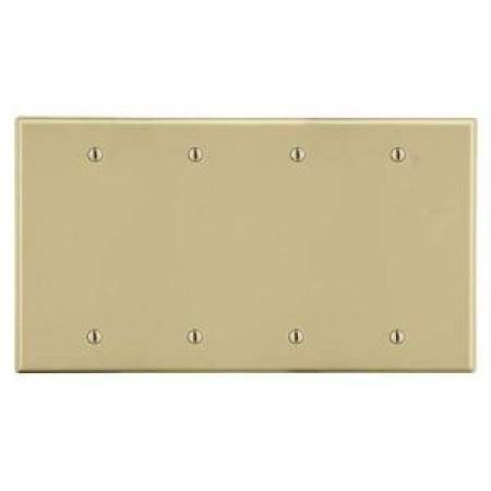 4-Gang, Hubbell Wiring Device-Kellems P43I Wallplate, Ivory