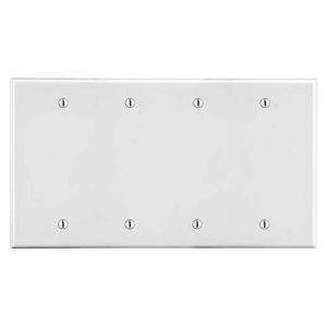 4-Gang, Hubbell Wiring Device-Kellems P43W Wallplate, White