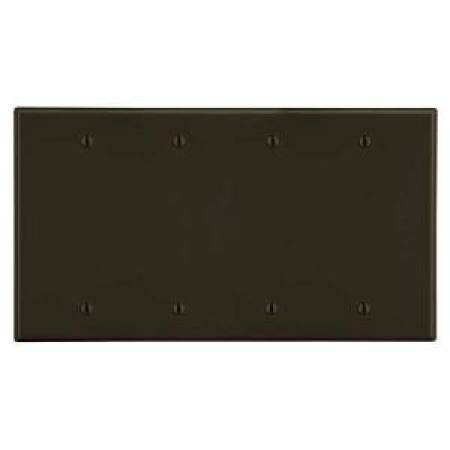 4-Gang, Hubbell Wiring Device-Kellems P43 Wallplate, Brown