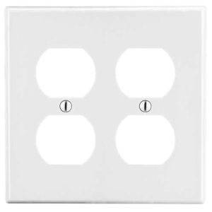 2-Gang, Hubbell Wiring Device-Kellems P82W Wallplate, White