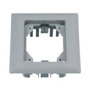 1-Gang, Hubbell Wiring Device-Kellems PFBRFGY1 ScrubShield® Floor Box Carpet Flange, Brass, Gray, Rectangular