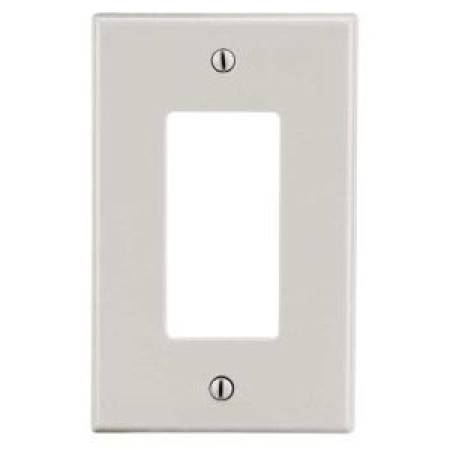 EATON Arrow Hart® PJ26LA Commercial Specification Grade Mid Size Decorator Wallplate, 1 Gang, 4.87 in H x 3.12 in W, Polycarbonate, Light Almond