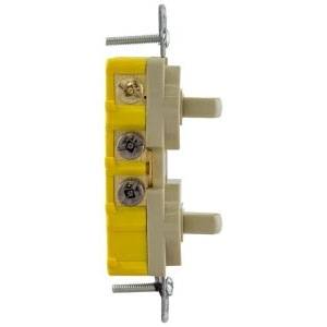 Wiring Device-Kellems RC103I Traditional 2-Position Standard Traditional Switch Combination Device, Electrical Ratings: 120 VAC, 15 A, 1800 W, 1 Poles