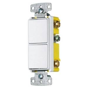 Wiring Device-Kellems RCD103W Decorator 2-Position Standard Combination Switch, 120/277 VAC, 15 A, 4155 W Power Rating, 2-Position Contact