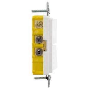 Wiring Device-Kellems RCD103W Decorator 2-Position Standard Combination Switch, 120/277 VAC, 15 A, 4155 W Power Rating, 2-Position Contact