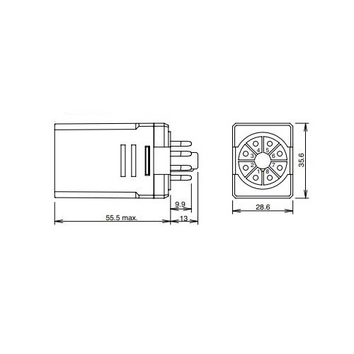 IDEC RR2P-ULC-DC24V RR Series Midget Power Relay, 10 A, 11 Pin, 3PDT Contact, 24 VDC V Coil