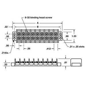 22 to 10 AWG, Ideal Industries Inc. 89-210 Terminal Strip, 10-Circuit
