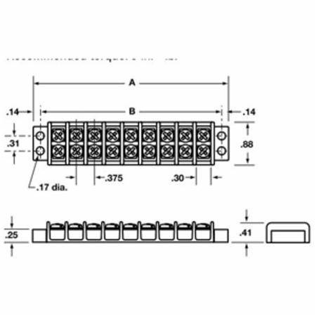 22 to 14 AWG, Ideal Industries Inc. 89-306 Terminal Strip, 6-Circuit