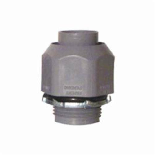 Bridgeport® 431-NMLTS Straight Liquid Tight Conduit Connector With Zinc Locknut, 3/4 in Trade, Plastic, Plain