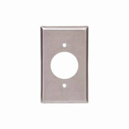 EATON Arrow Hart™ Eaton Wiring Devices 93111-SP-L 93000 Standard Power Outlet Wallplate, 1 Gangs, 4-1/2 in H x 2-3/4 in W, 302/304 Stainless Steel