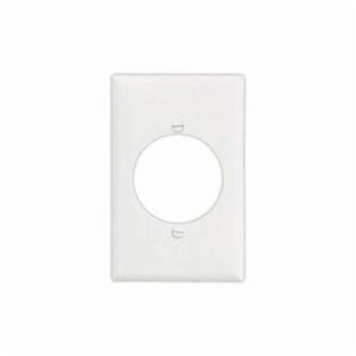 EATON PJ724W Mid-Size Screwless Receptacle Wallplate, 1 Gang, 4.87 in H x 3.12 in W, Polycarbonate, White