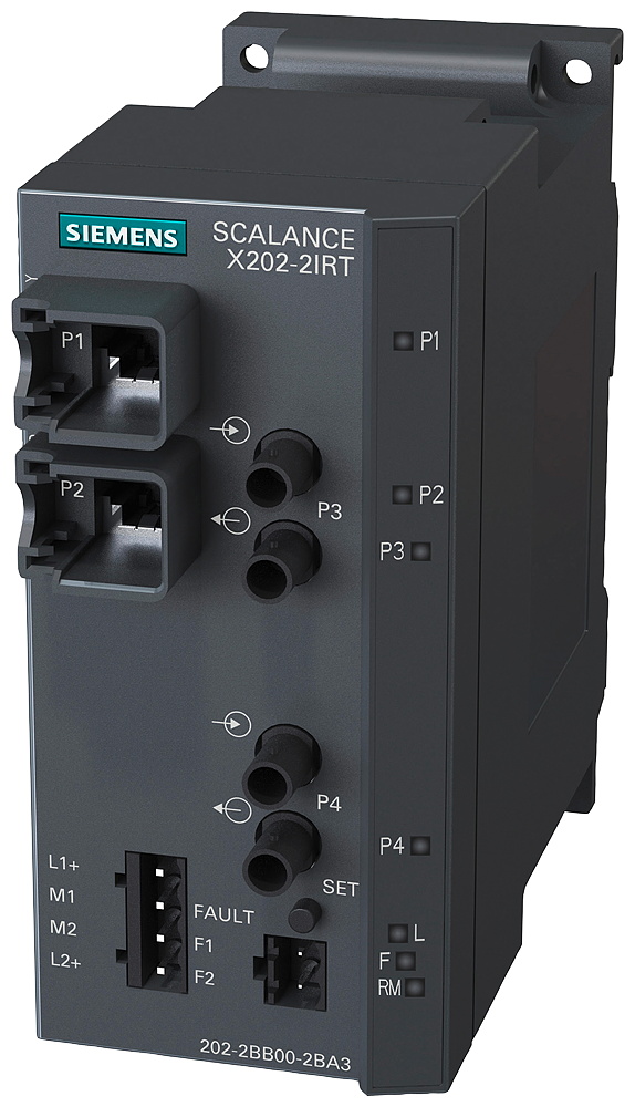 Siemens 6GK52022BB002BA3 SIMATIC NET SCALANCE X Managed Ethernet Switch, (2) RJ45, (2) POF SC RJ Port, Telnet/HTTP/HTTPS/TFTP/FTP/DCP/LLDP/SNMP v1/SNMP v2/SNMP v3/SNTP/SSH Protocol